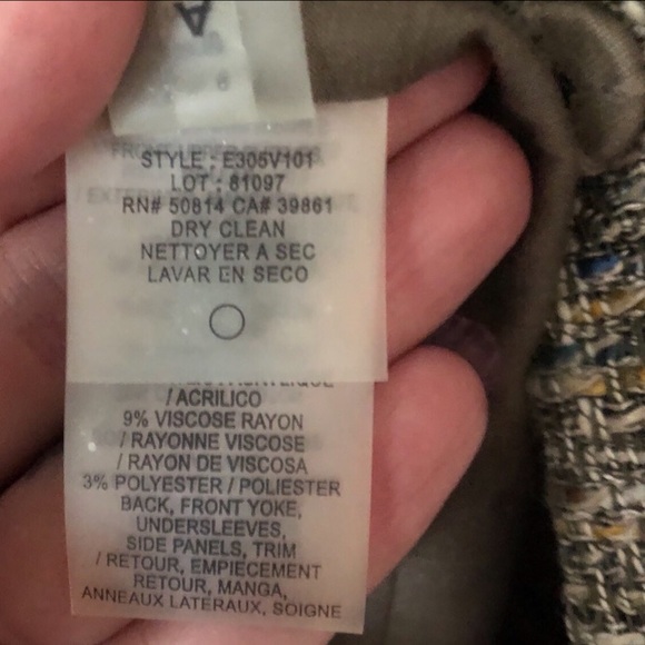 ELIE TAHARI BEIGE TWEED MILITARY BLAZER SIZE 6 - Picture 5 of 6